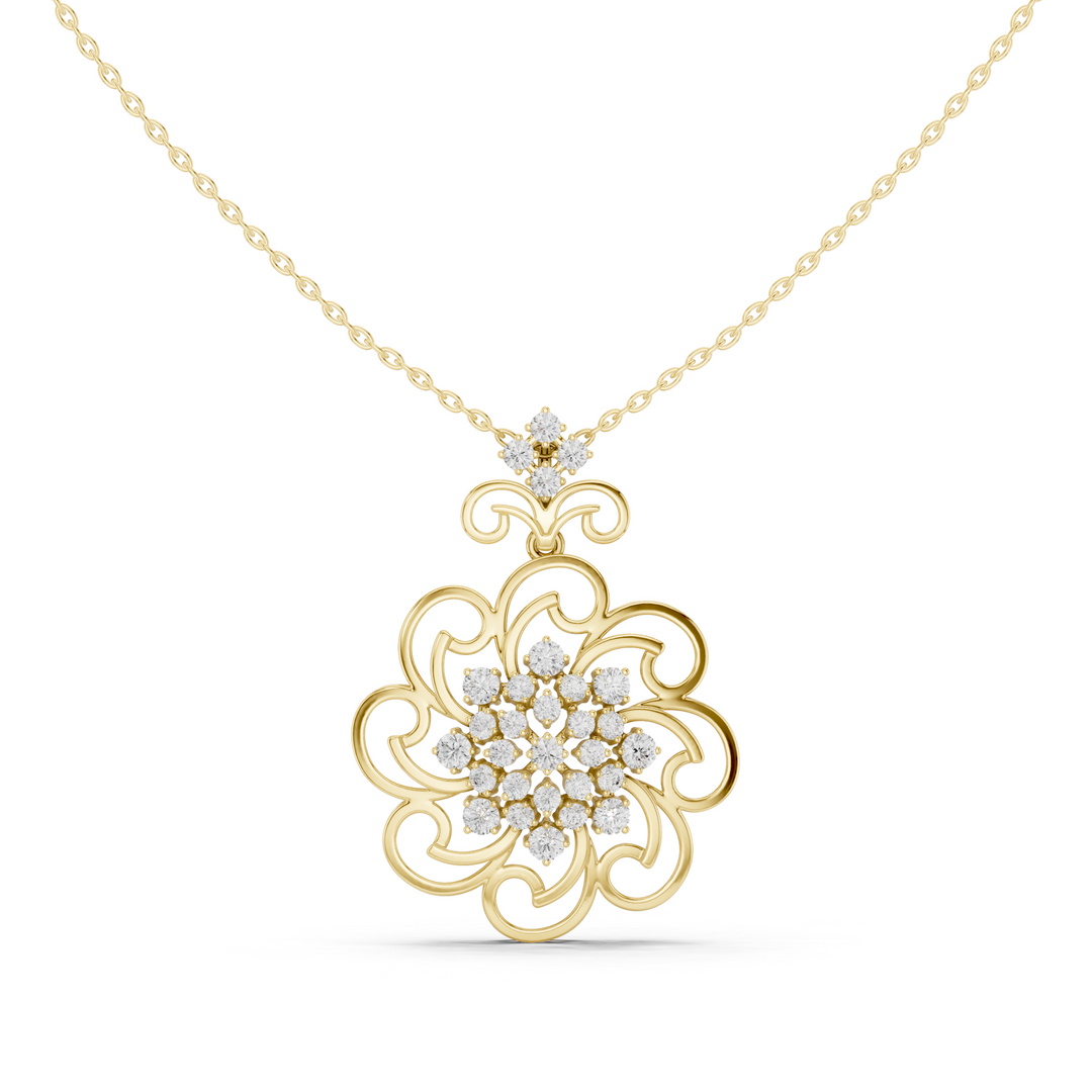 Ornate Scroll Pendant — 1.03ct