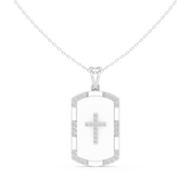 Cross Dog Tag Pendant — 0.75ct