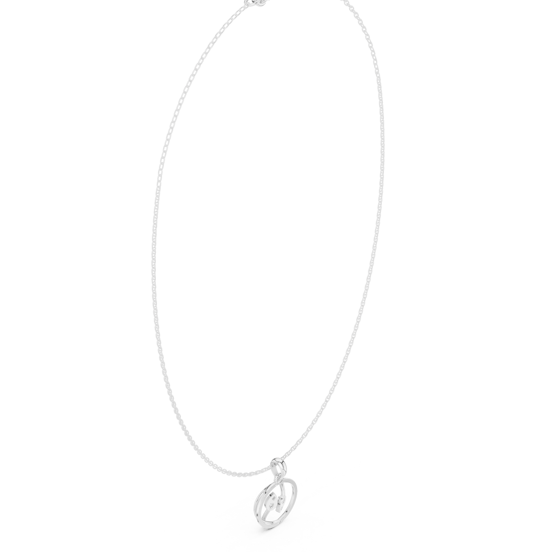 Open Circle Pendant Necklace — 0.09ct
