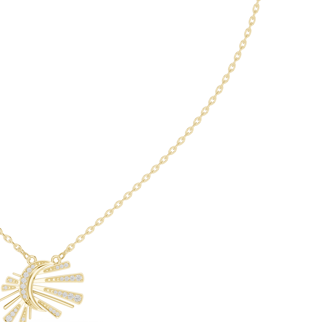 Starburst Sunray Pendant Necklace — 0.30ct