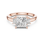 Royale Princess Cut Three-Stone Diamond Engagement Ring