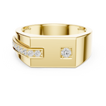 Load image into Gallery viewer, Angular Signet Mens Ring — 0.19ct
