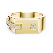Angular Signet Mens Ring — 0.19ct