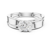Tapered Channel Mens Ring — 0.50ct