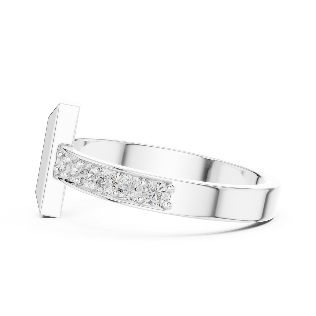 Cross Bar Mens Ring — 0.21ct