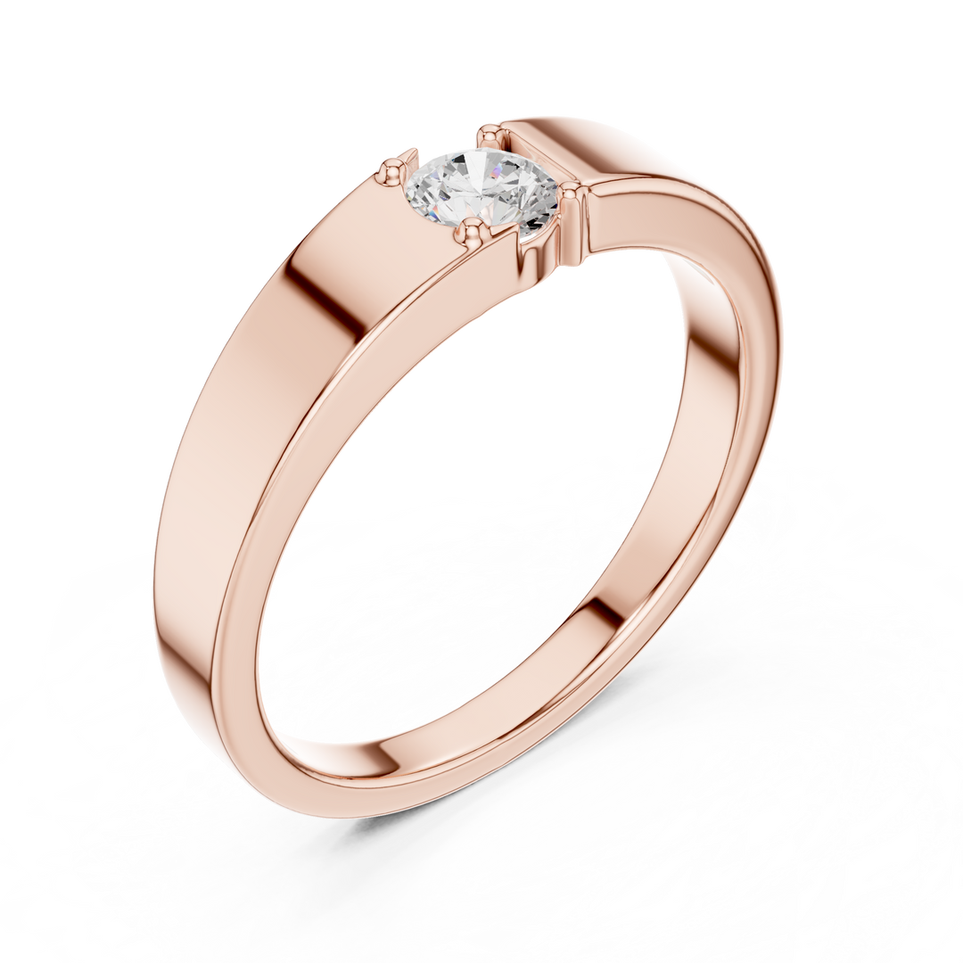 Tapered Solitaire Mens Ring — 0.30ct
