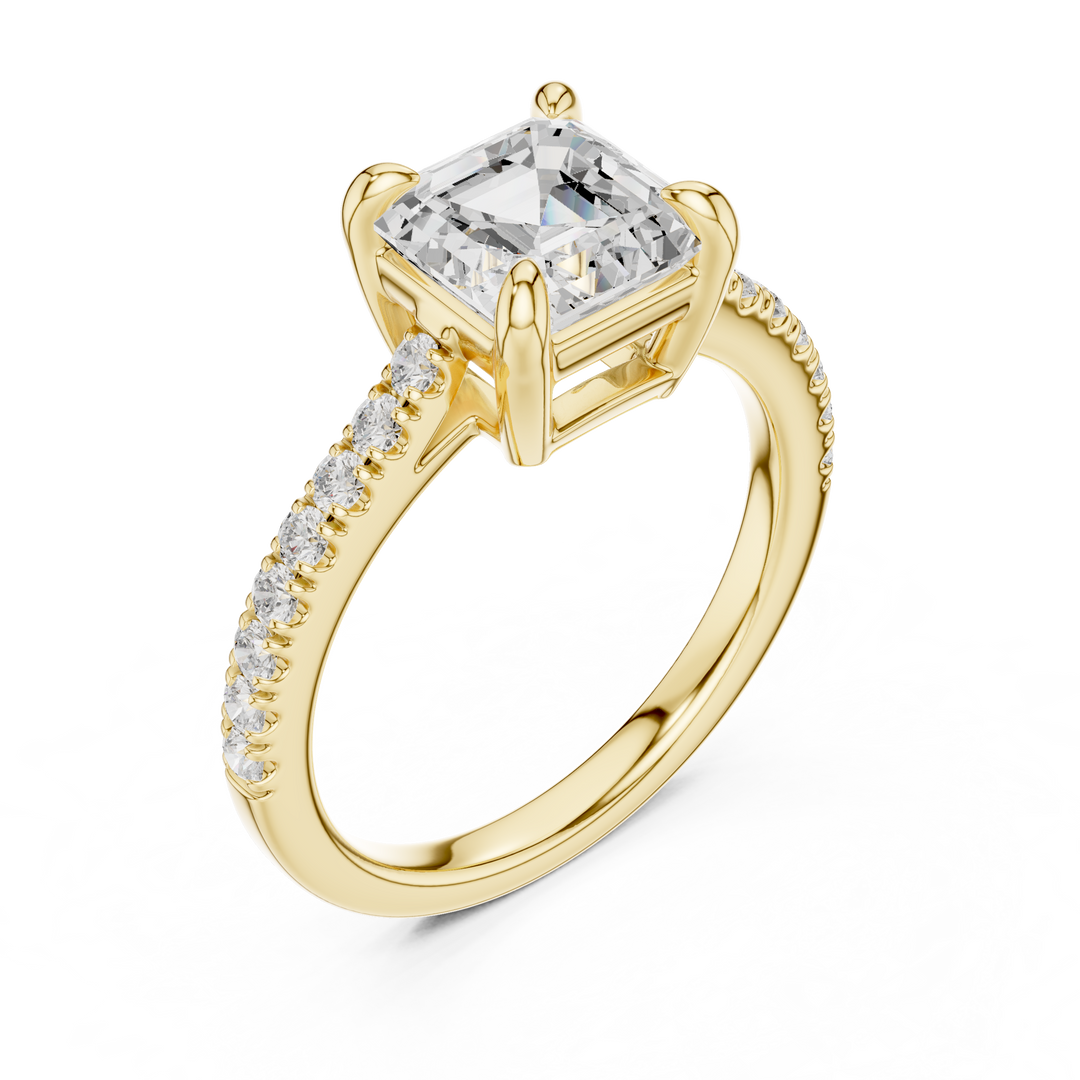Deco 2.00ct Asscher Cut Diamond Ring