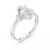 Celestia Marquise Three-Stone Diamond Engagement Ring