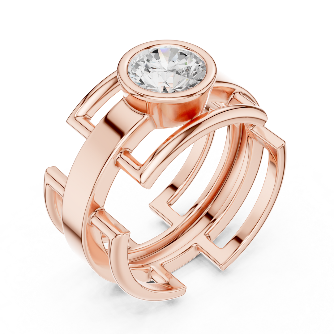 Crown Edge Mens Ring — 1.00ct