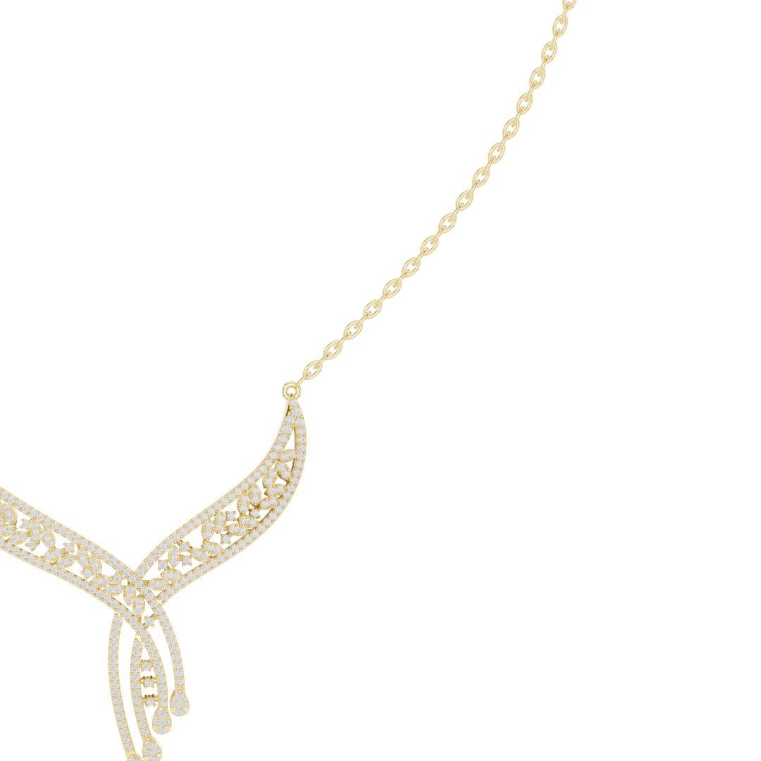 Crescent Wing Statement Necklace — 1.51ct