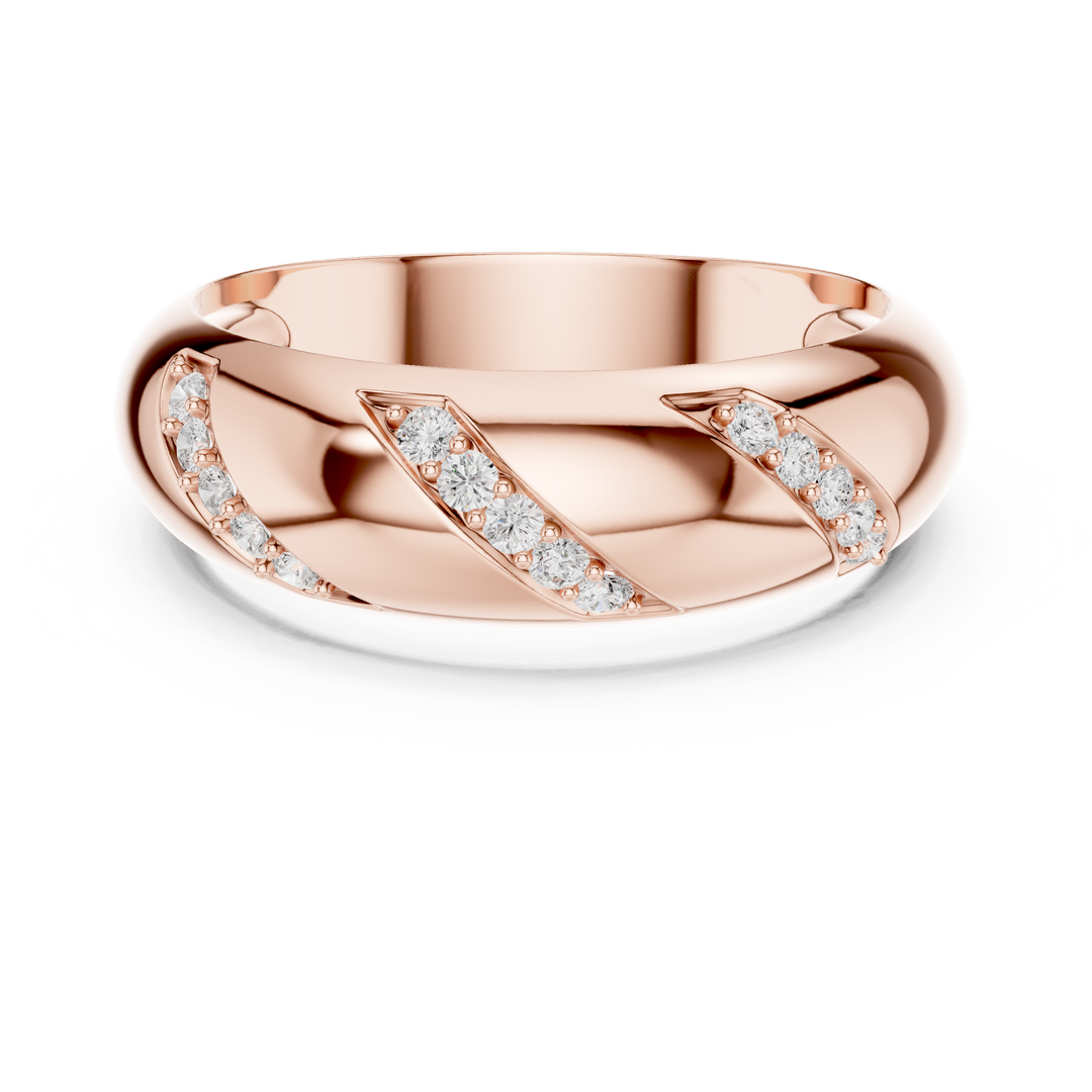Curved Pavé Mens Ring — 0.13ct