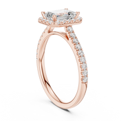 Solitaire Emerald Cut Diamond Accent Ring