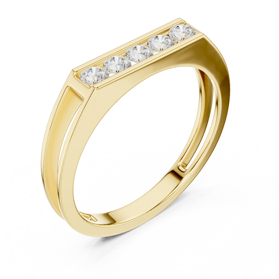 Marquise Channel Mens Ring — 0.50ct