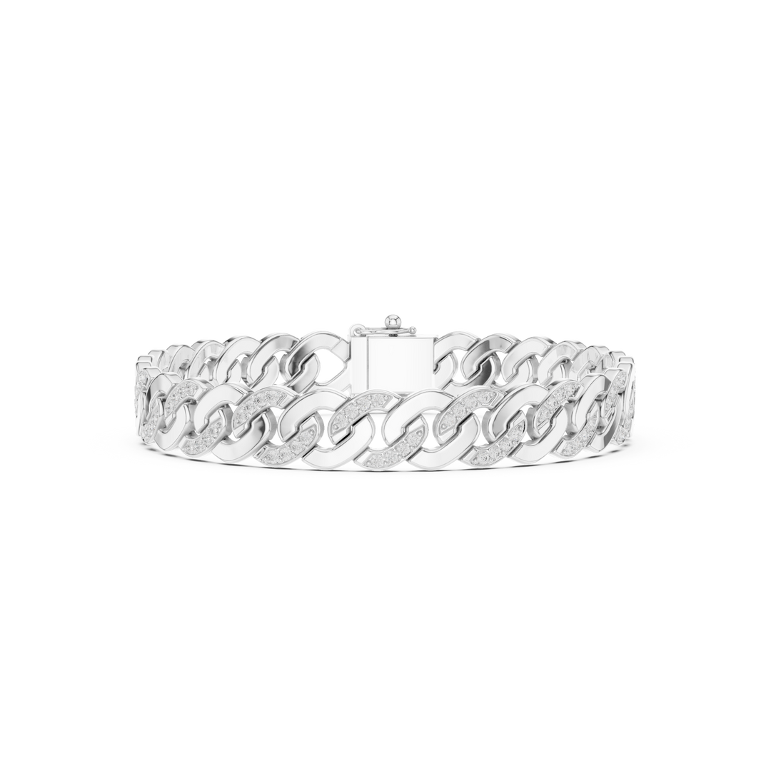 Chunky Curb Link Men's Bracelet — 1.10ct