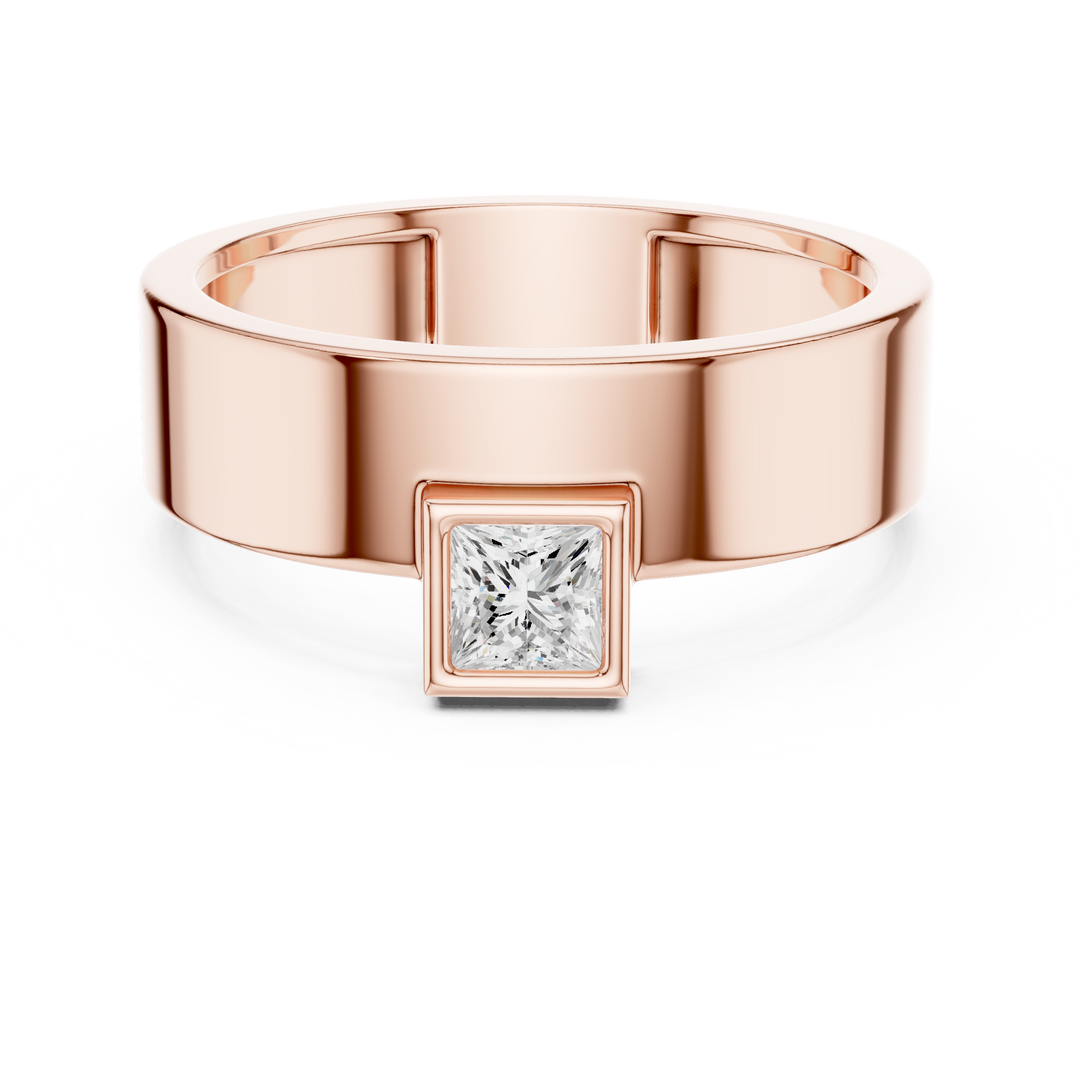 Princess Bezel Mens Ring — 0.25ct