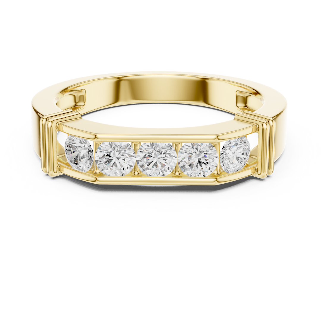 Five Stone Bar Mens Ring — 0.55ct
