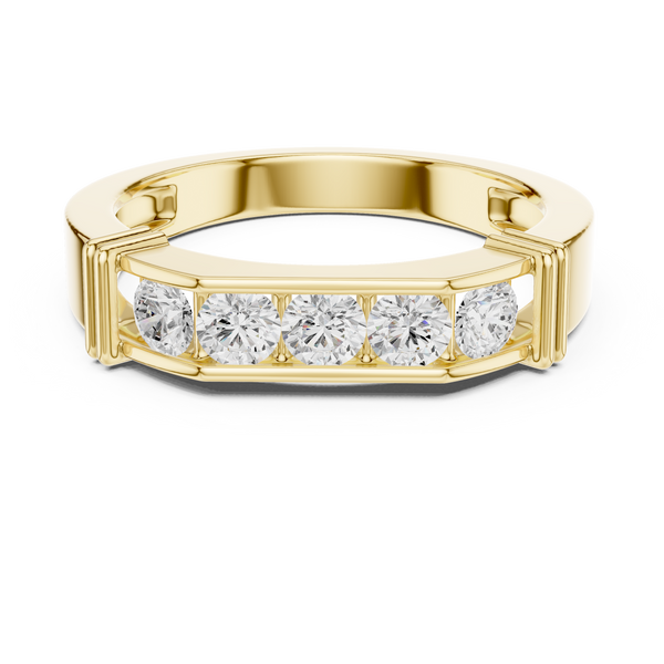 Five Stone Bar Mens Ring — 0.55ct