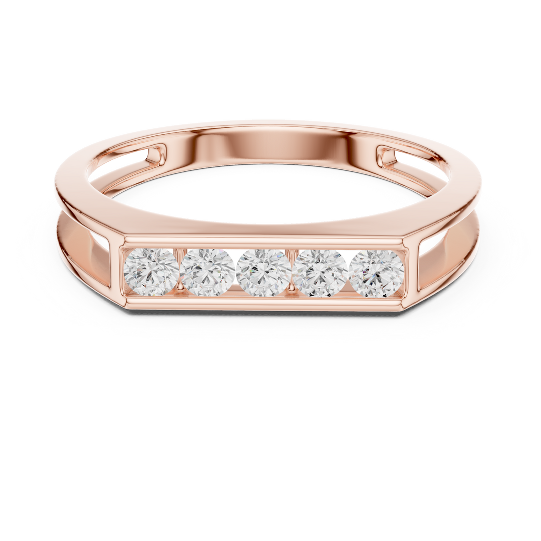 Marquise Channel Mens Ring — 0.50ct