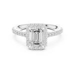Load image into Gallery viewer, Solitaire Emerald Cut Diamond Accent Ring
