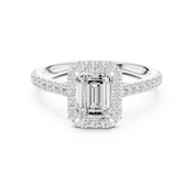 Solitaire Emerald Cut Diamond Accent Ring