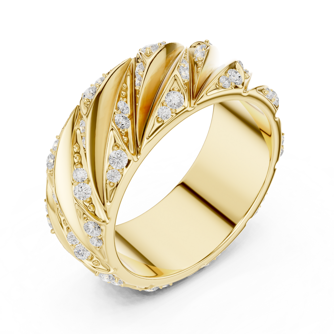 Twisted Rope Mens Ring — 0.63ct