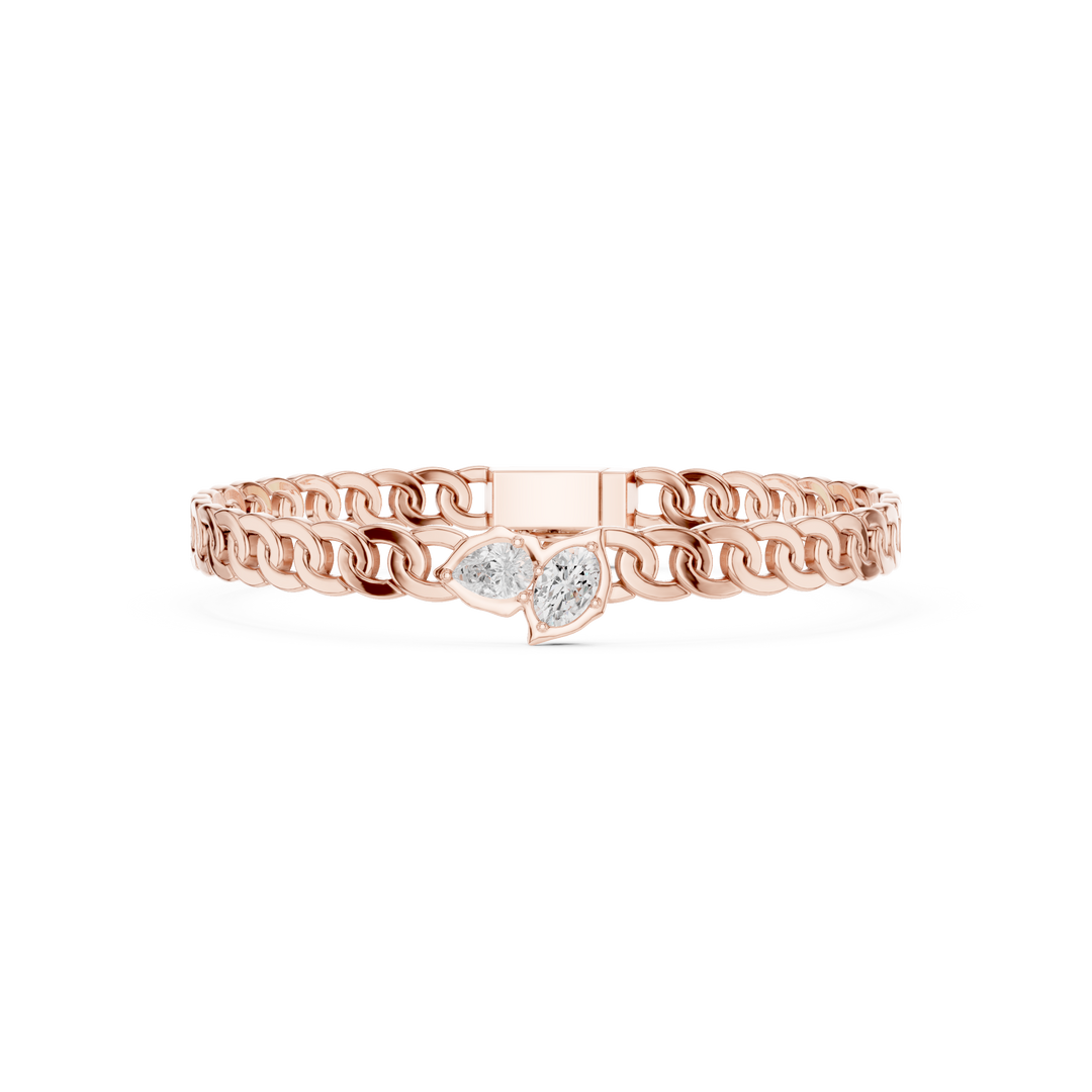 Curb Chain Station Men's Bracelet — 1.03ct