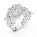Load image into Gallery viewer, Golden Crown Multi-Row Diamond Cocktail Ring
