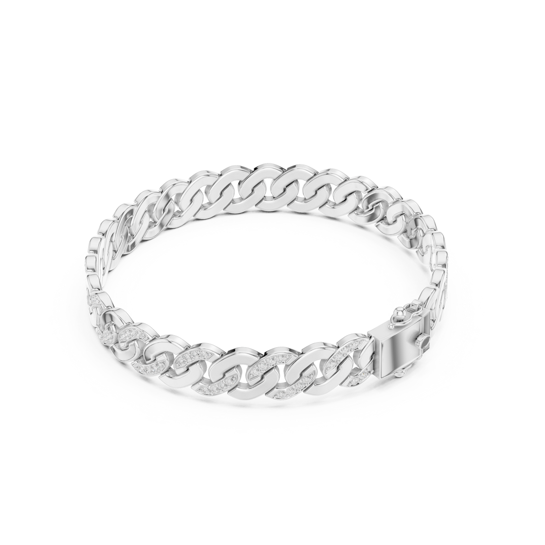 Chunky Curb Link Men's Bracelet — 1.10ct