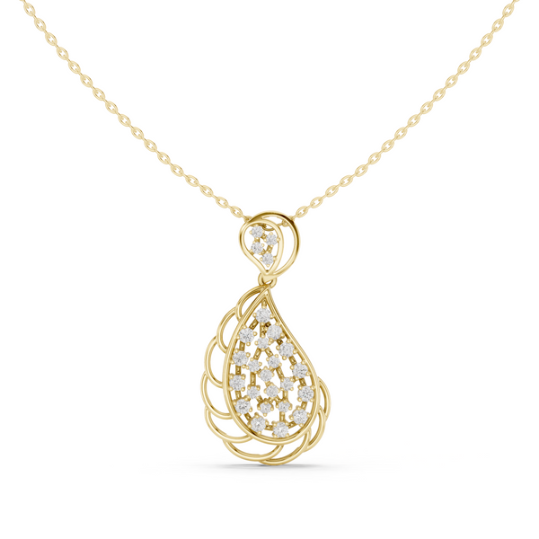Swirl Teardrop Pendant — 0.64ct