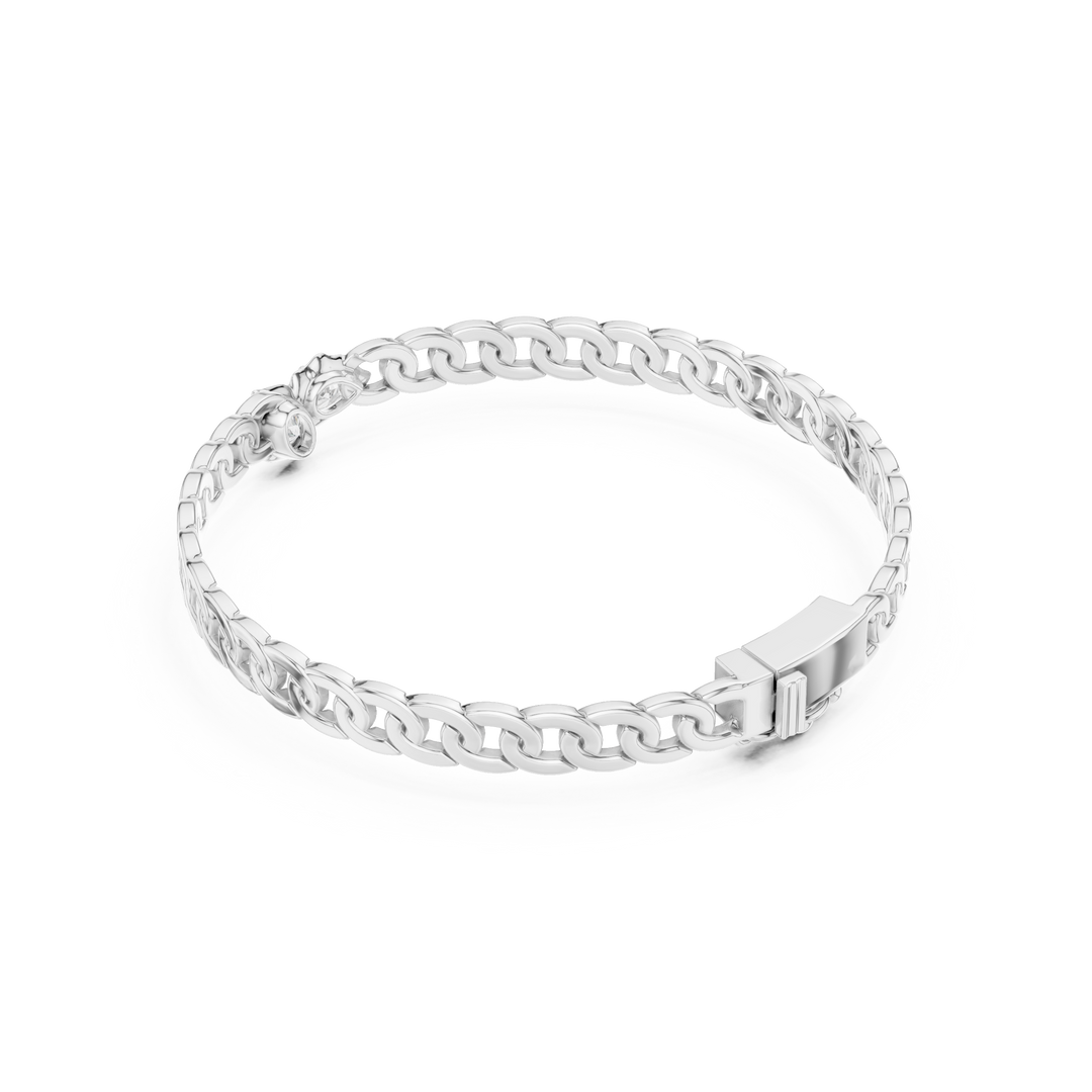 Curb Chain Station Men's Bracelet — 1.03ct