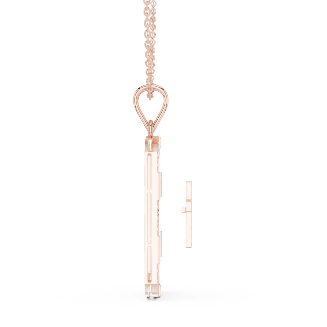 Cross Dog Tag Pendant — 0.75ct