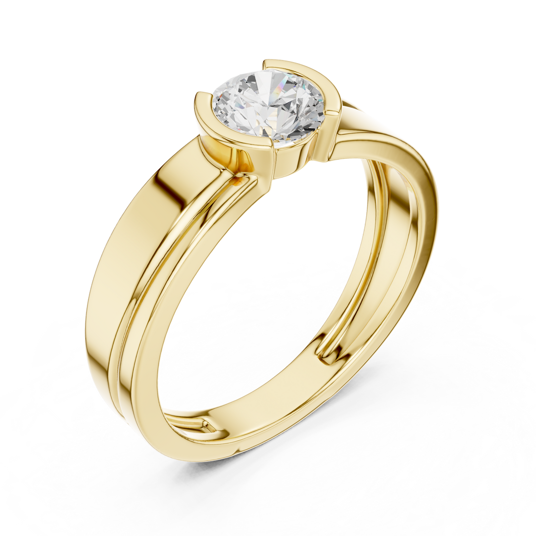 Tapered Channel Mens Ring — 0.50ct