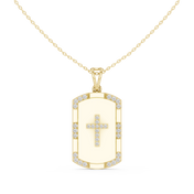 Cross Dog Tag Pendant — 0.75ct
