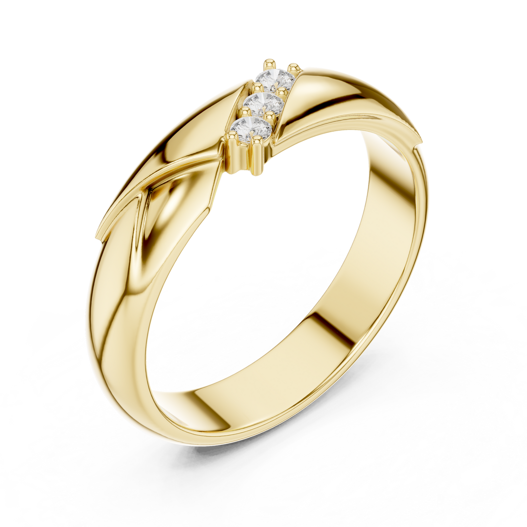 Graduated Trio Mens Ring — 0.08ct
