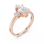Load image into Gallery viewer, Celestia Marquise Three-Stone Diamond Engagement Ring

