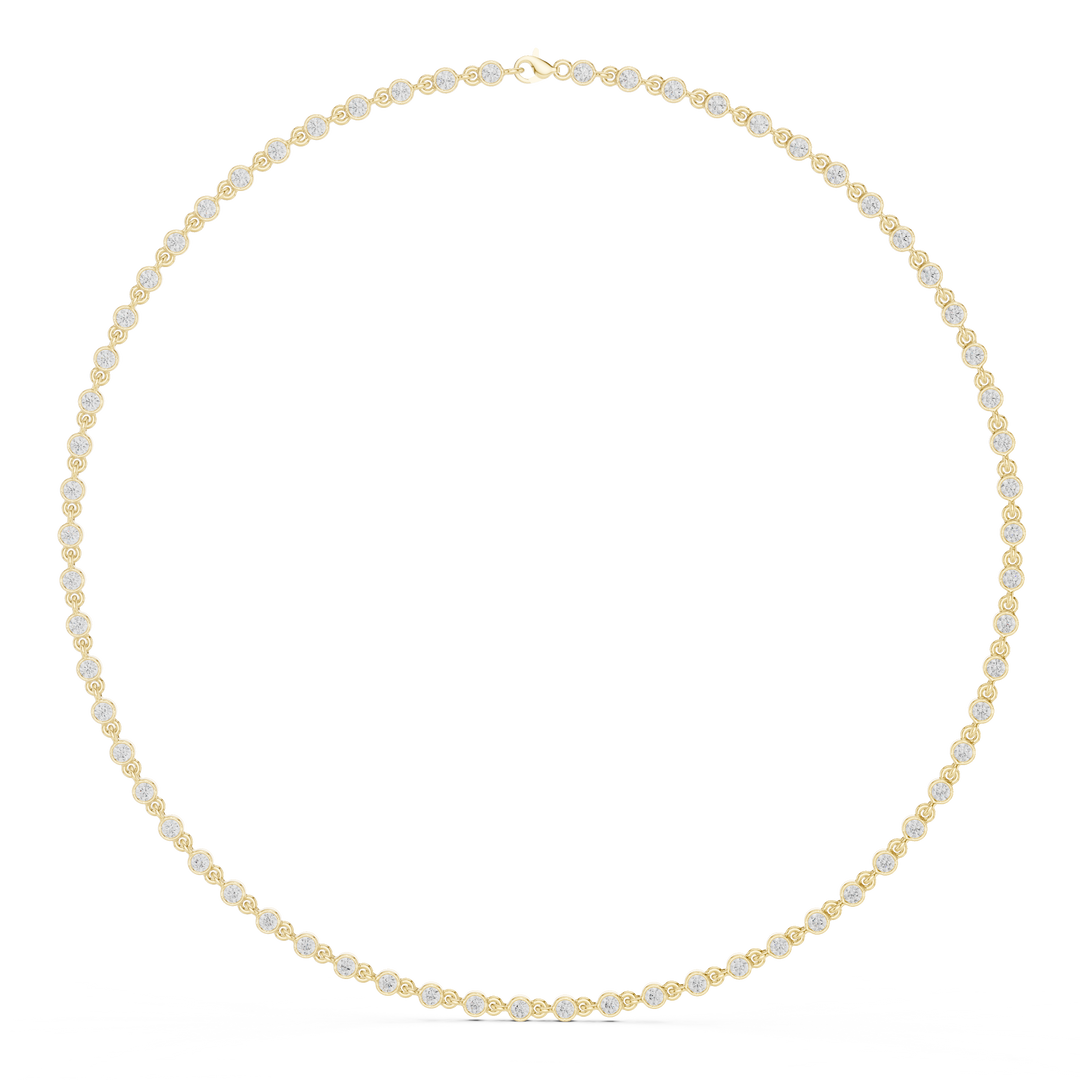 Bezel Tennis Necklace — 4.16ct