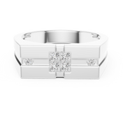 Geometric Cluster Mens Ring — 0.22ct