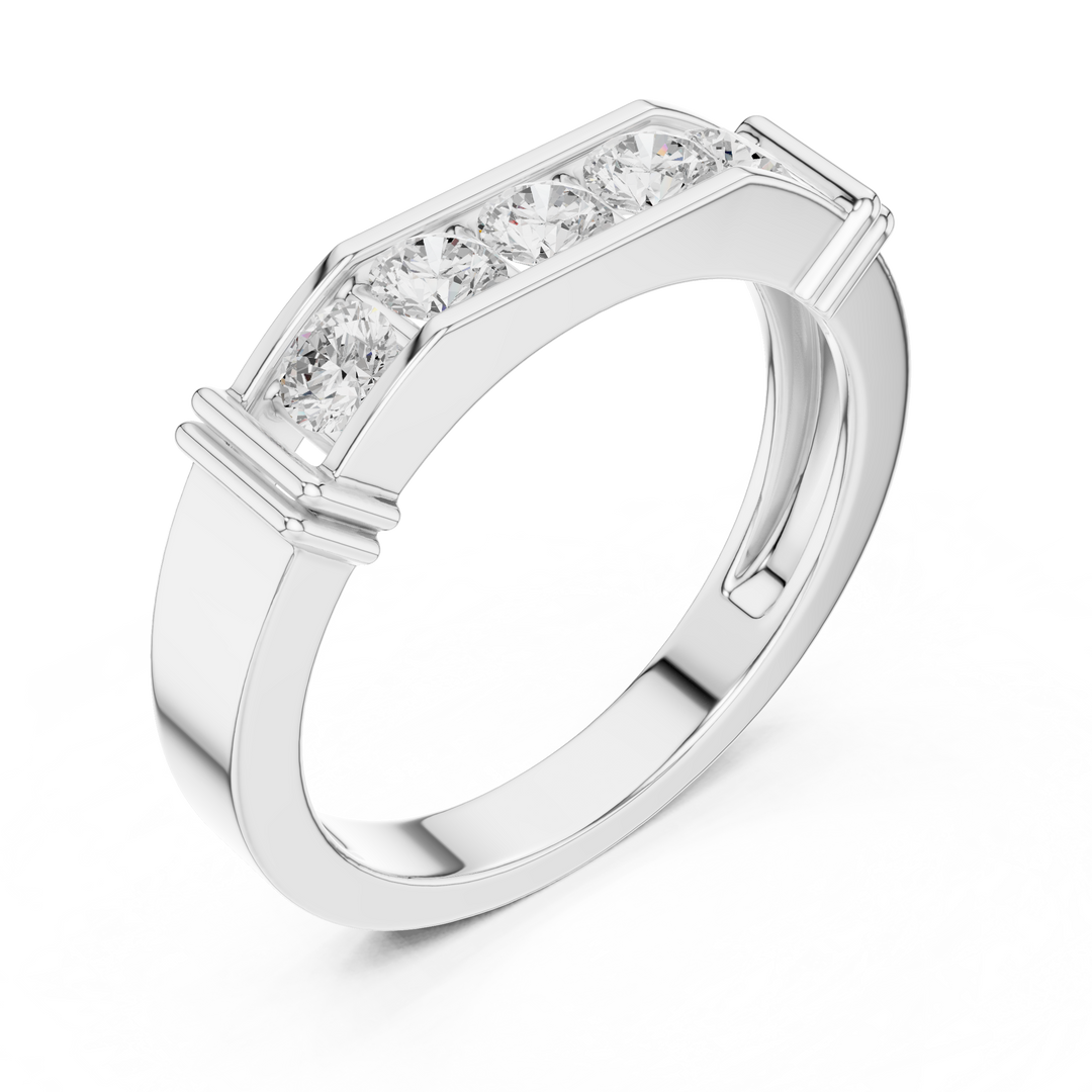 Five Stone Bar Mens Ring — 0.55ct