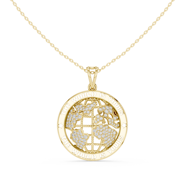 World Map Pendant — 1.06ct