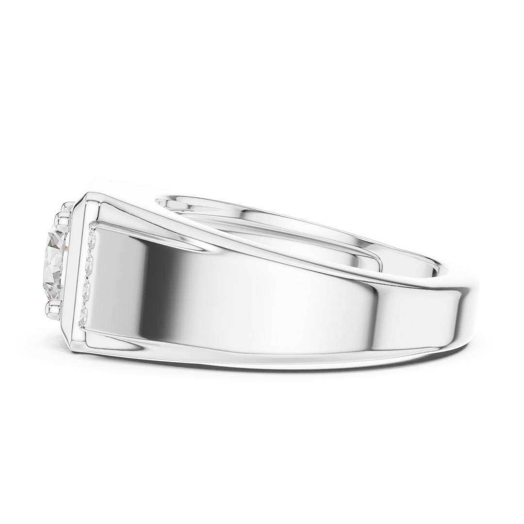 Diamond Signet Mens Ring — 1.08ct