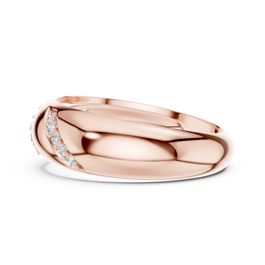 Curved Pavé Mens Ring — 0.13ct