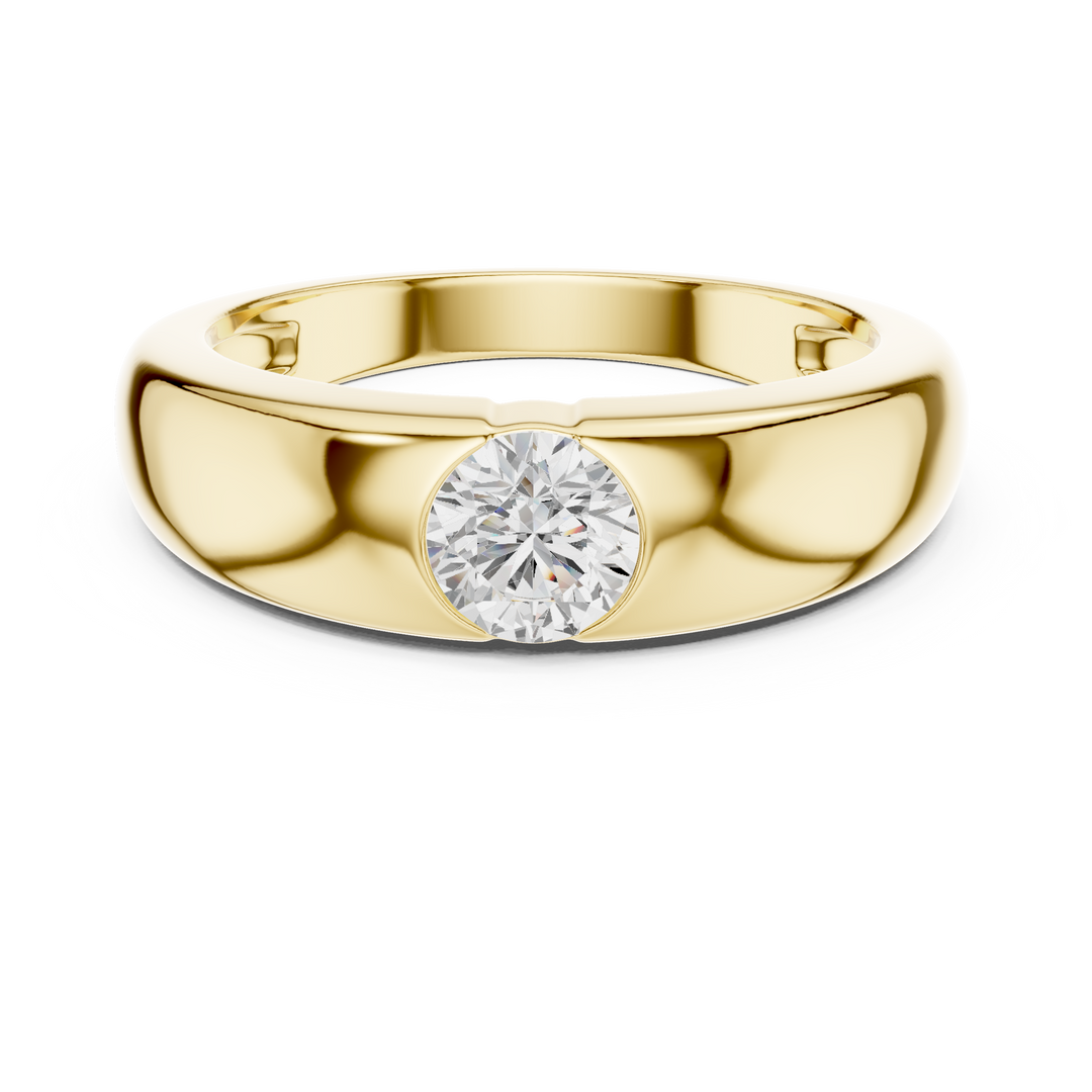 Smooth Dome Mens Ring — 0.01ct