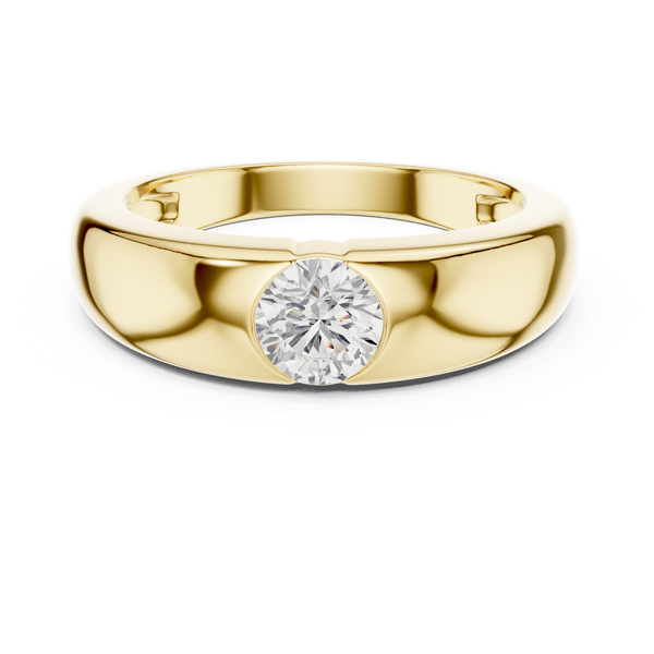 Smooth Dome Mens Ring — 0.01ct
