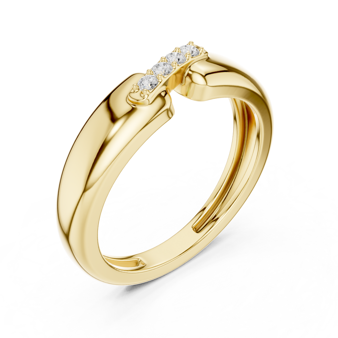 Diagonal Four Mens Ring — 0.07ct