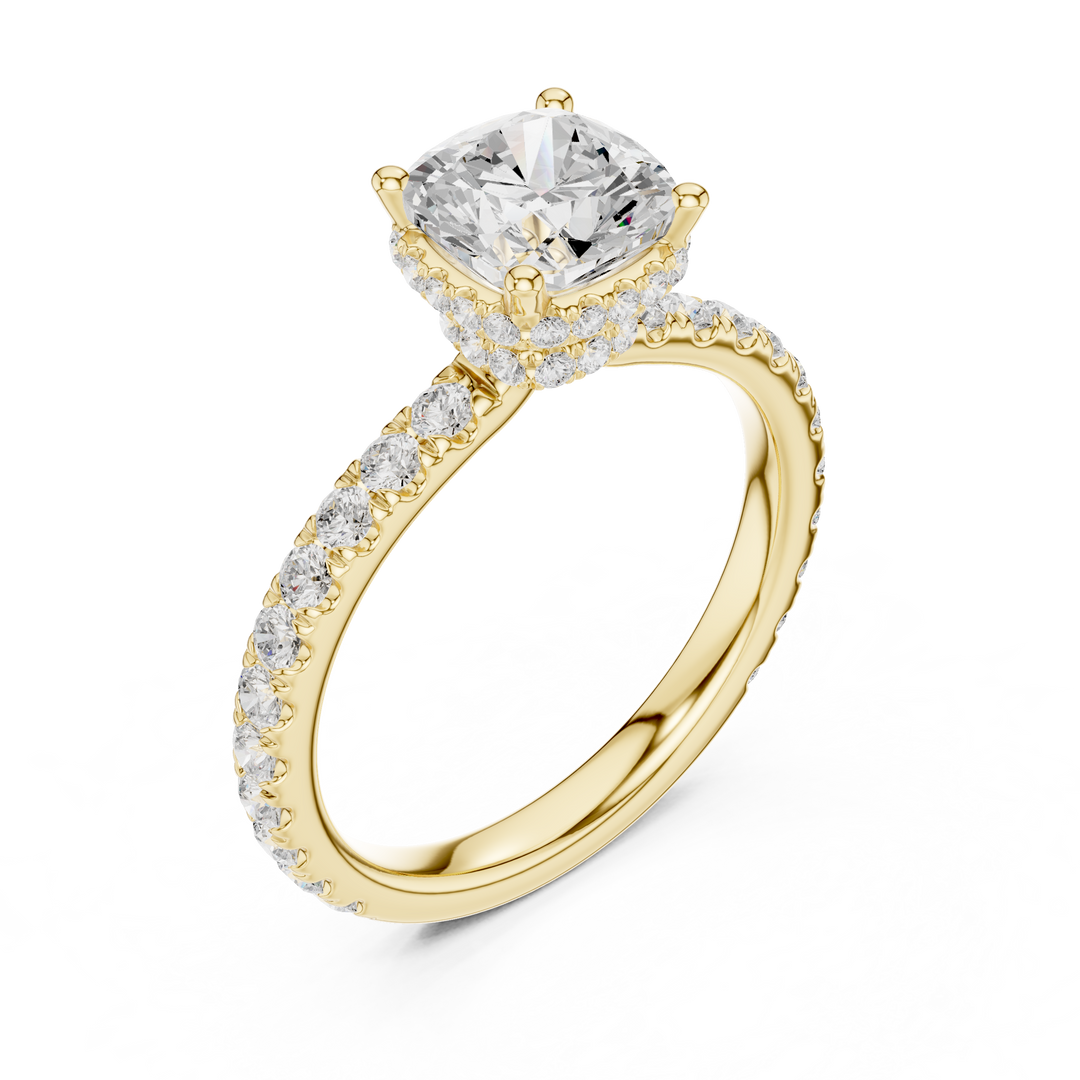Celeste 1.50ct Cushion Diamond Halo Engagement Ring