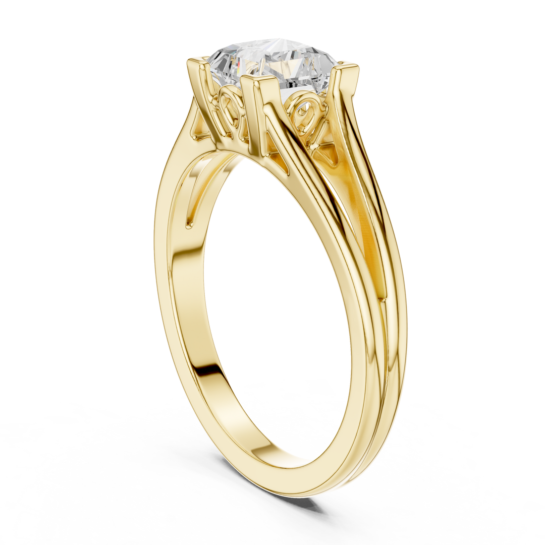 Classic 1.00ct Princess Cut Diamond Solitaire Ring