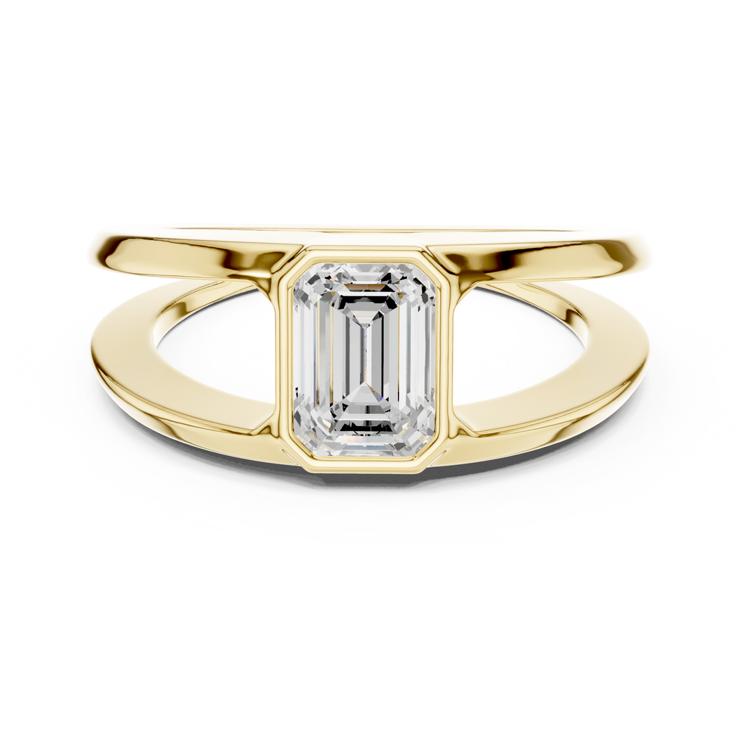 Emerald Bezel Mens Ring — 1.00ct