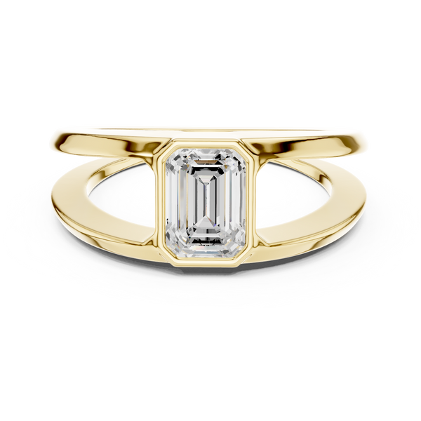 Emerald Bezel Mens Ring — 1.00ct