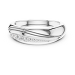 Load image into Gallery viewer, Wave Band Mens Ring — 0.14ct
