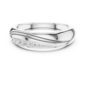 Wave Band Mens Ring — 0.14ct